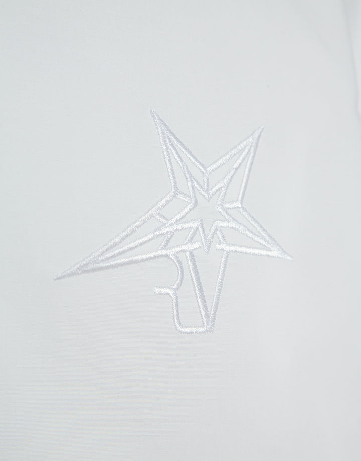 White star design on a light gray background