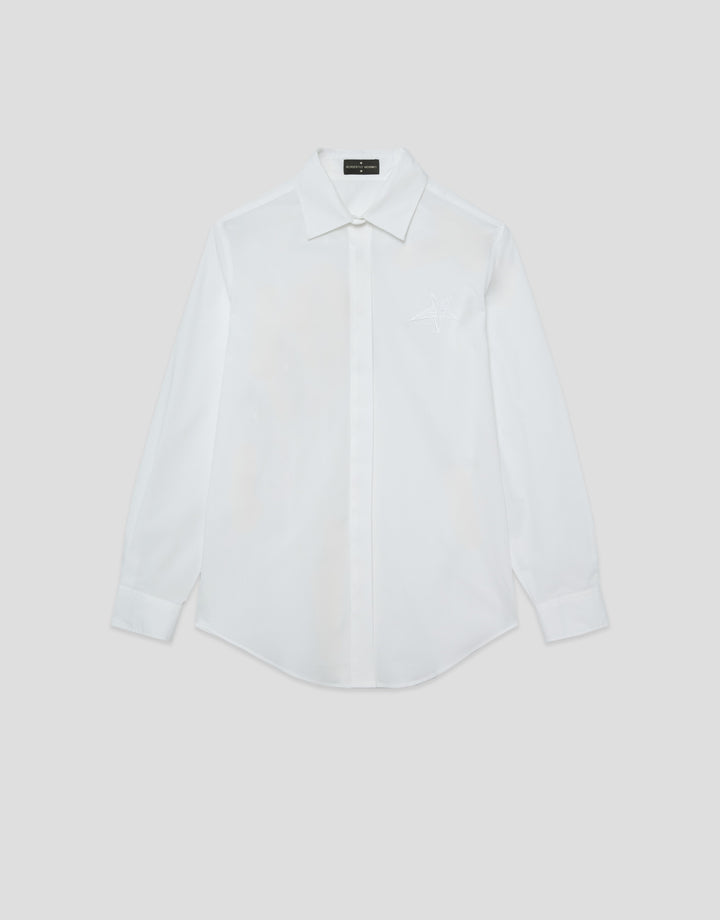 White dress shirt on a light gray background