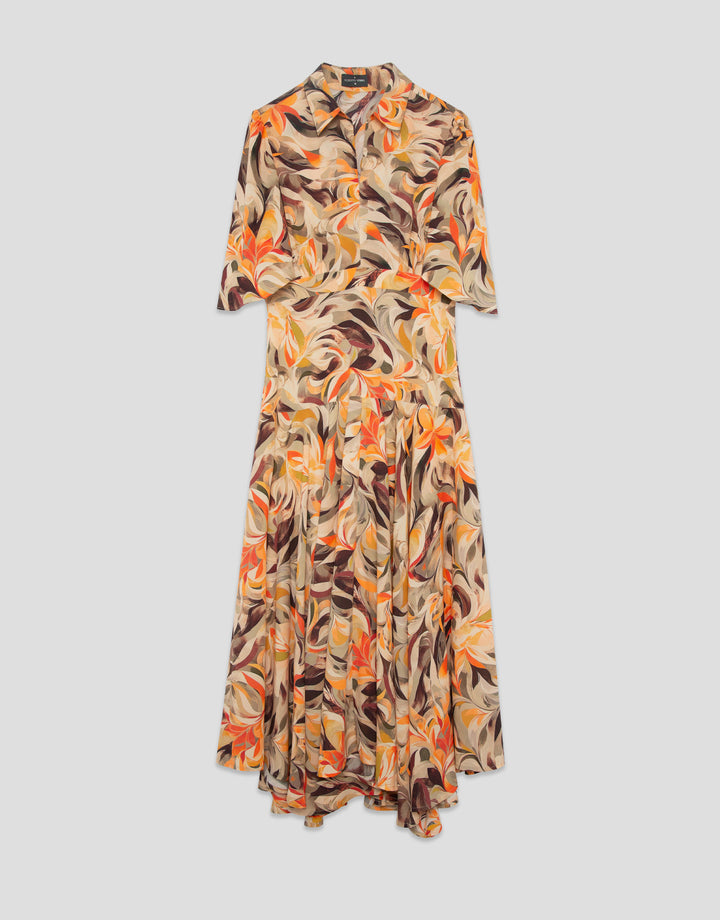 Floral patterned dress on a light gray background