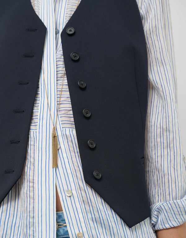 Night blue men's tailored vest