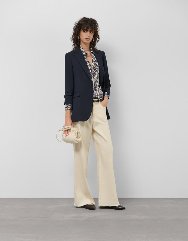 Midnight blue one button blazer