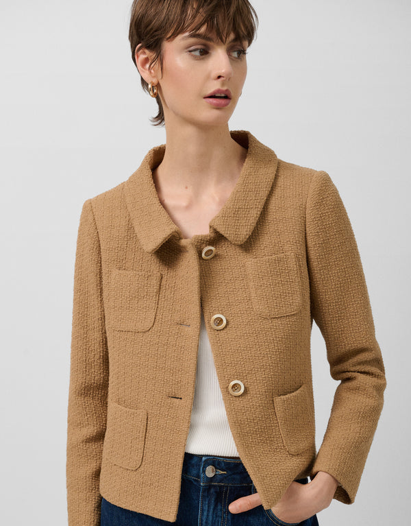 Camel Four-Pocket Short Jacket