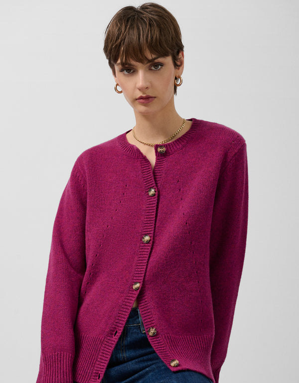 Pink Wool Jacket With Openwork Design