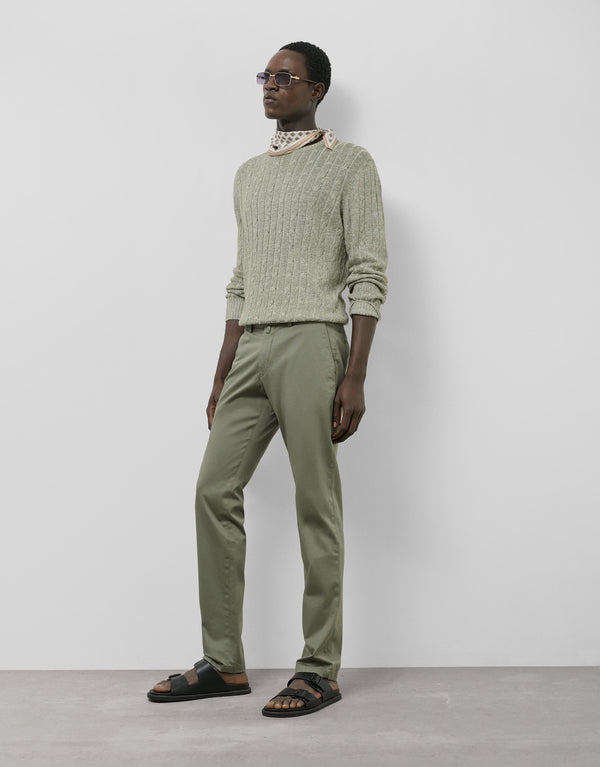 Regular beige dyed cotton chinos