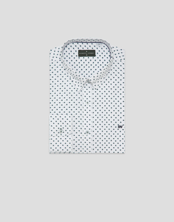Regular Two-Tone Printed Sport Shirt