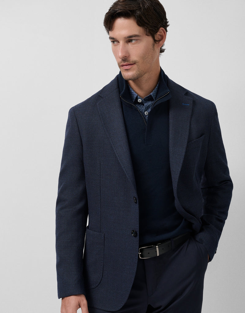 American structure blazer in blue tones by Roberto Verino — Spanish menswear tailoring Australia