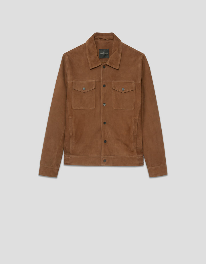 Brown jacket on a light gray background