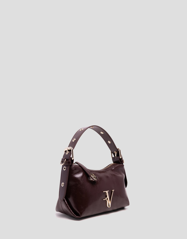 Margot Metal Mini Handbag In Burgundy Leather