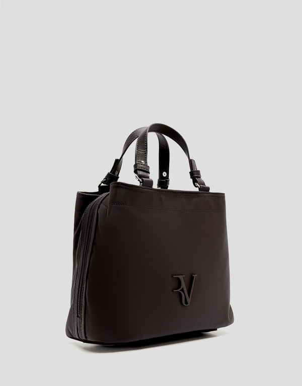 Hobo Handbag Violet S Brown Nylon