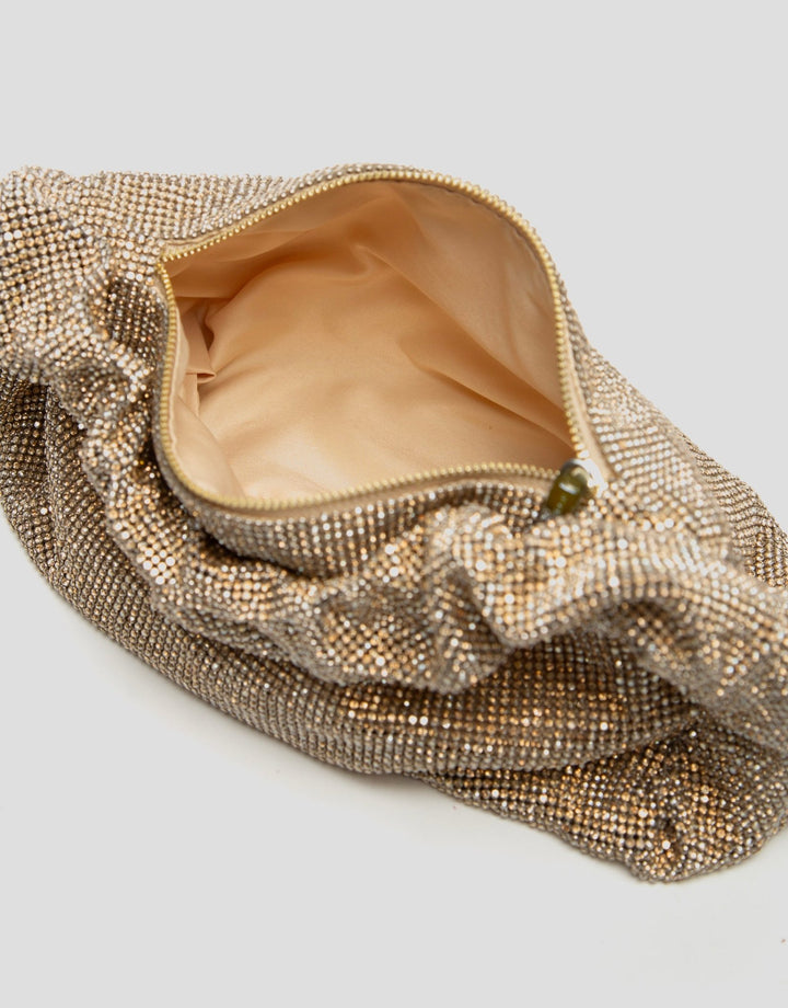 Handbags | Ariana Cristal Mesh gold handbag by Spanish designer Roberto Verino