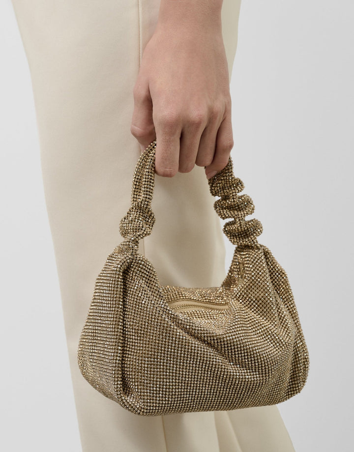 Handbags | Ariana Cristal Mesh gold handbag by Spanish designer Roberto Verino