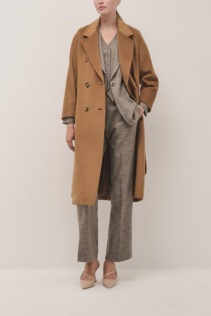 Knitwear | Beige and blue microprint blazer with one button by Spanish designer Roberto Verino