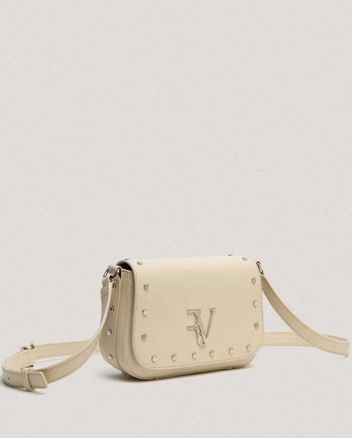 Handbags | Beige leather Mini Mafalda shoulder bag by Spanish designer Roberto Verino