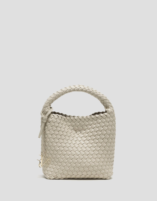 Handbags | Beige Midi Paula Hobo handbag with braided leather by Spanish designer Roberto Verino
