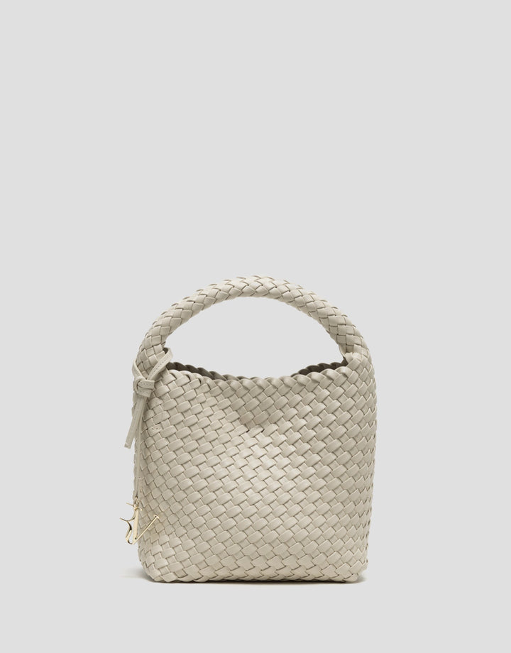 Handbags | Beige Midi Paula Hobo handbag with braided leather by Spanish designer Roberto Verino