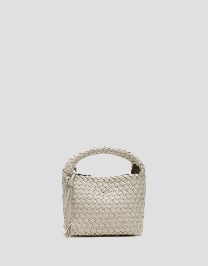 Handbags | Beige Paula Clutch bag with braided leather by Spanish designer Roberto Verino