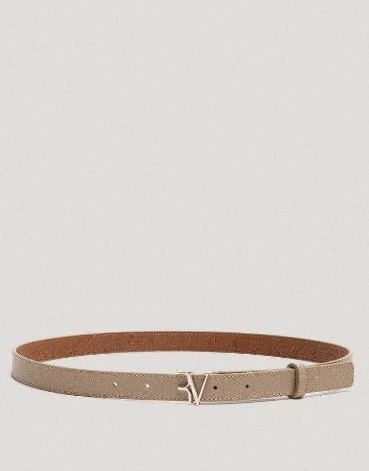 Belts | Beige Saffiano leather belt by Spanish designer Roberto Verino