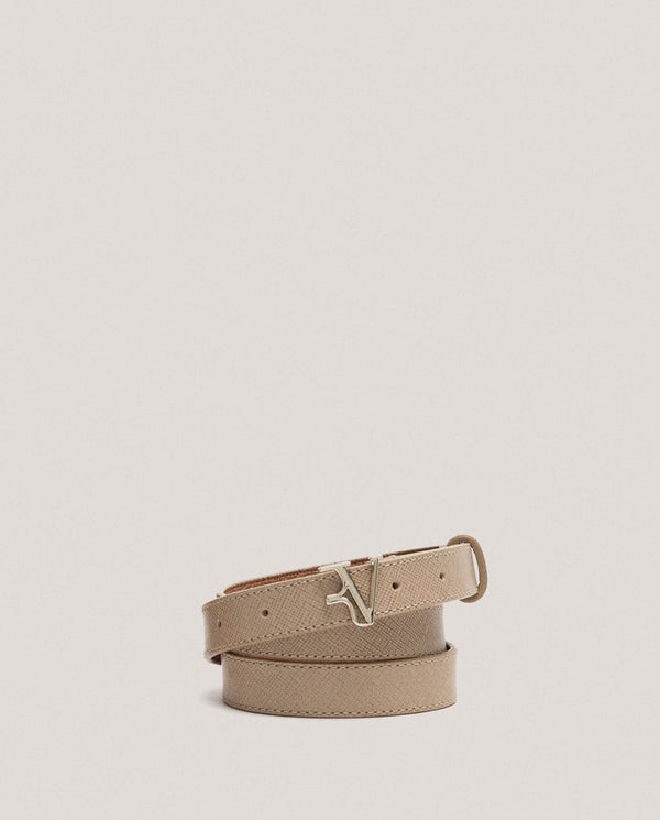 Belts | Beige Saffiano leather belt by Spanish designer Roberto Verino