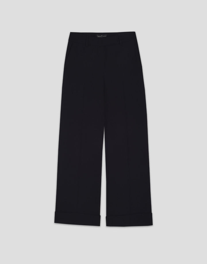 Pants | Black crepe tailored trousers by Spanish designer Roberto Verino
