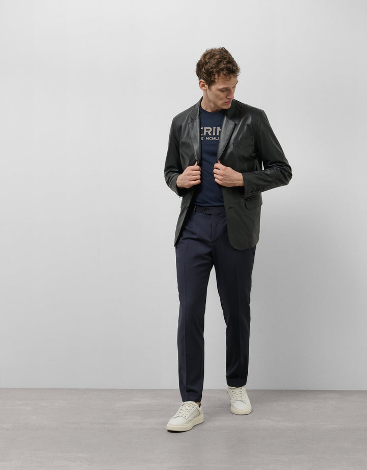Jackets | Black leather jacket by Spanish designer Roberto Verino