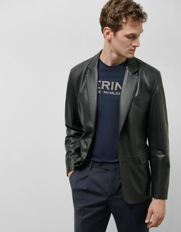 Jackets | Black leather jacket by Spanish designer Roberto Verino