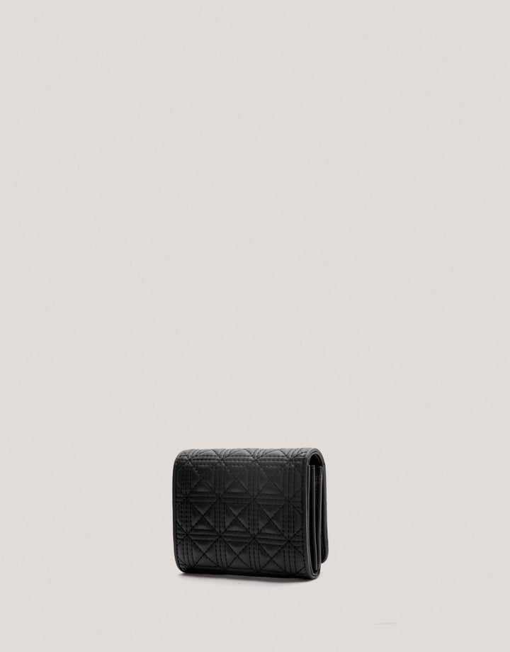 Wallets | Black medium size Linda quilted leather wallet by Spanish designer Roberto Verino