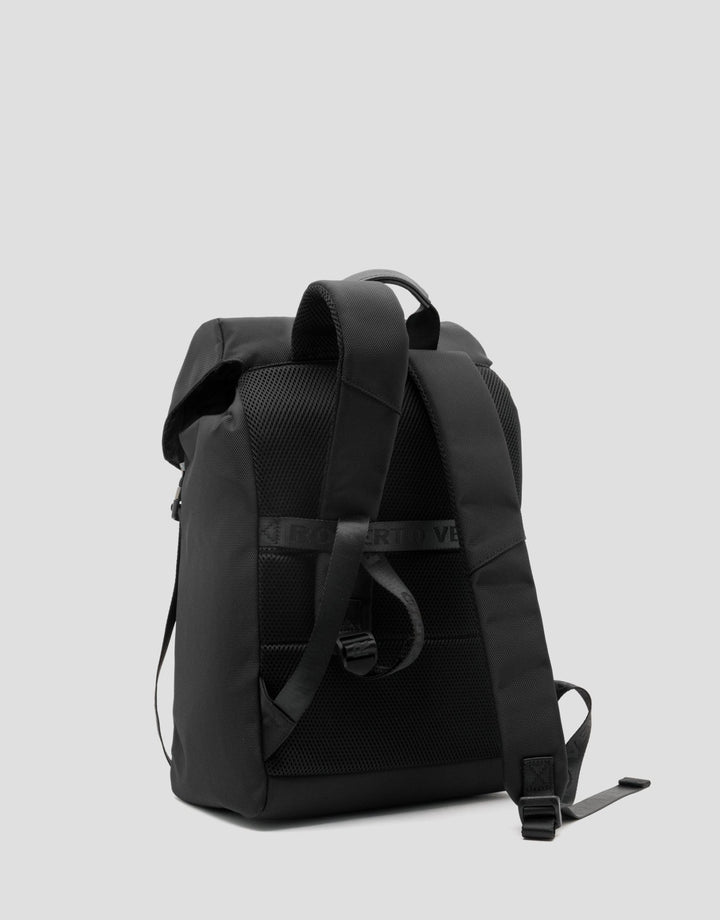 Handbags | Black nylon work backpack by Spanish designer Roberto Verino
