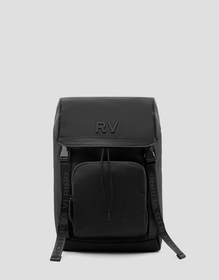 Handbags | Black nylon work backpack by Spanish designer Roberto Verino
