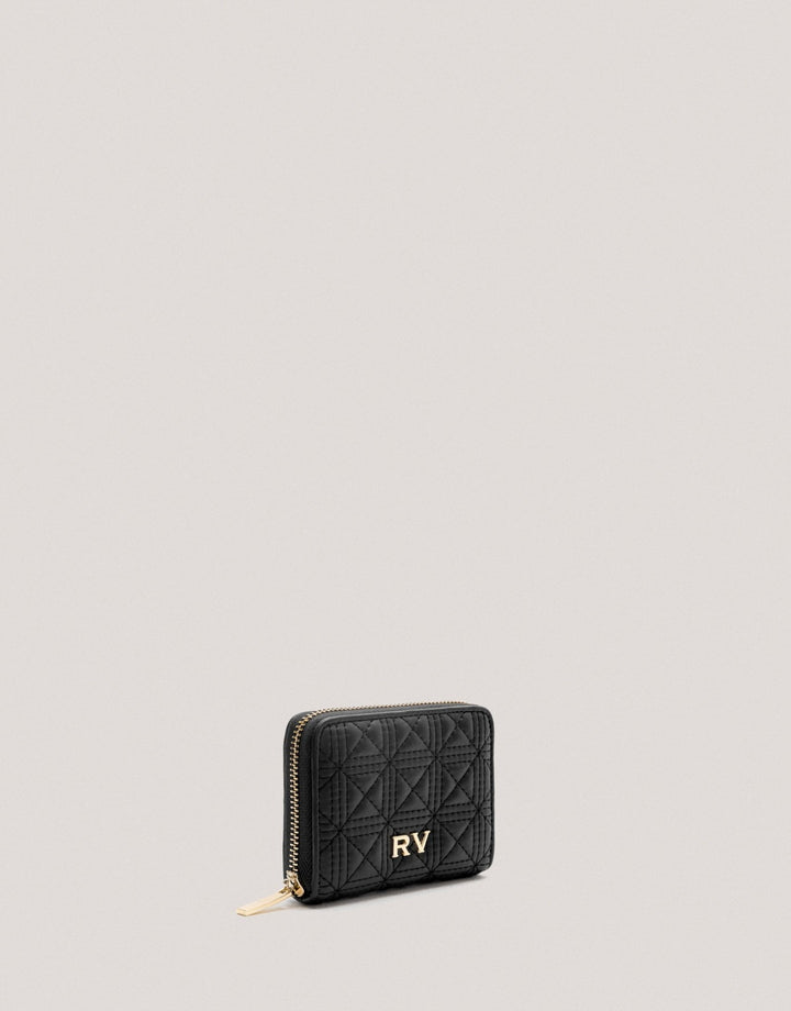 Wallets | Black quilted leather Linda wallet and coin purse by Spanish designer Roberto Verino