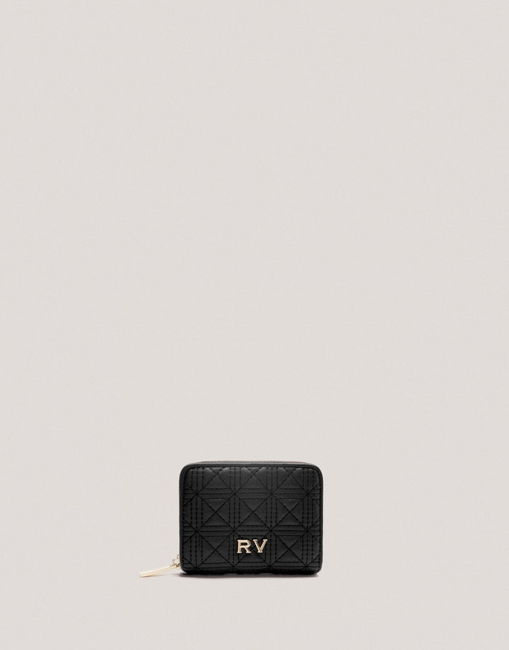 Wallets | Black quilted leather Linda wallet and coin purse by Spanish designer Roberto Verino