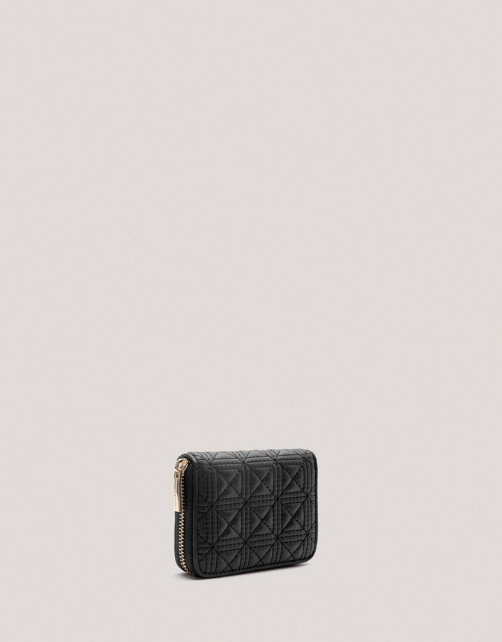 Wallets | Black quilted leather Linda wallet and coin purse by Spanish designer Roberto Verino