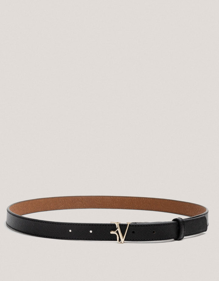 Belts | Black Saffiano leather belt by Spanish designer Roberto Verino