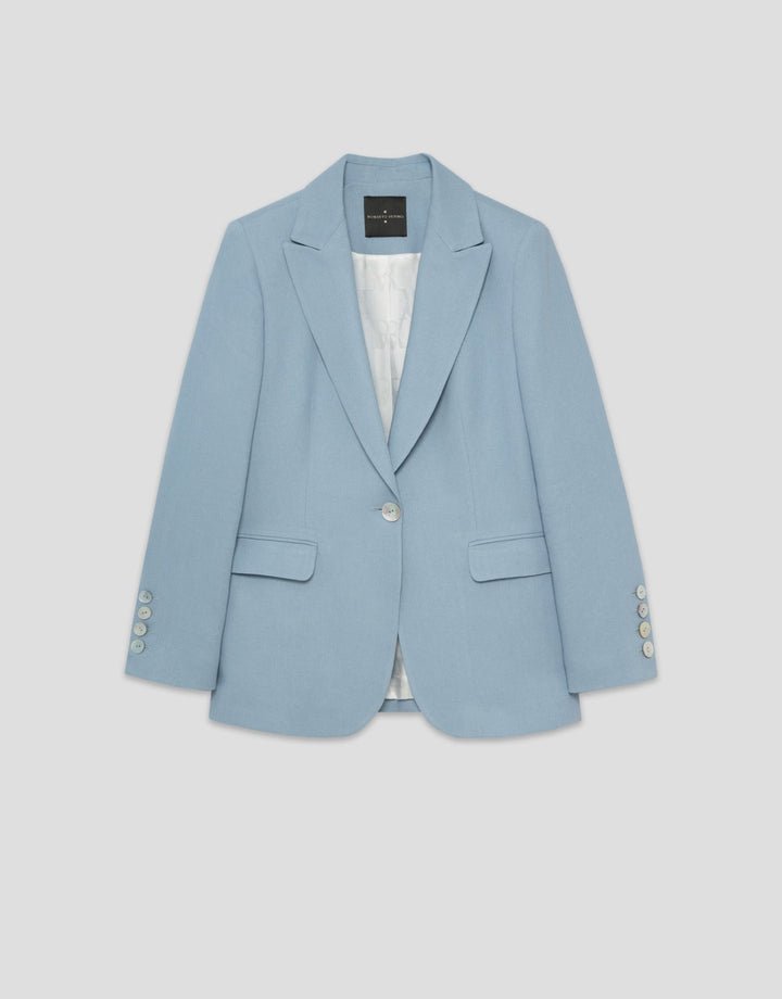 Jackets | Blazer de un botón lino azul claro by Spanish designer Roberto Verino