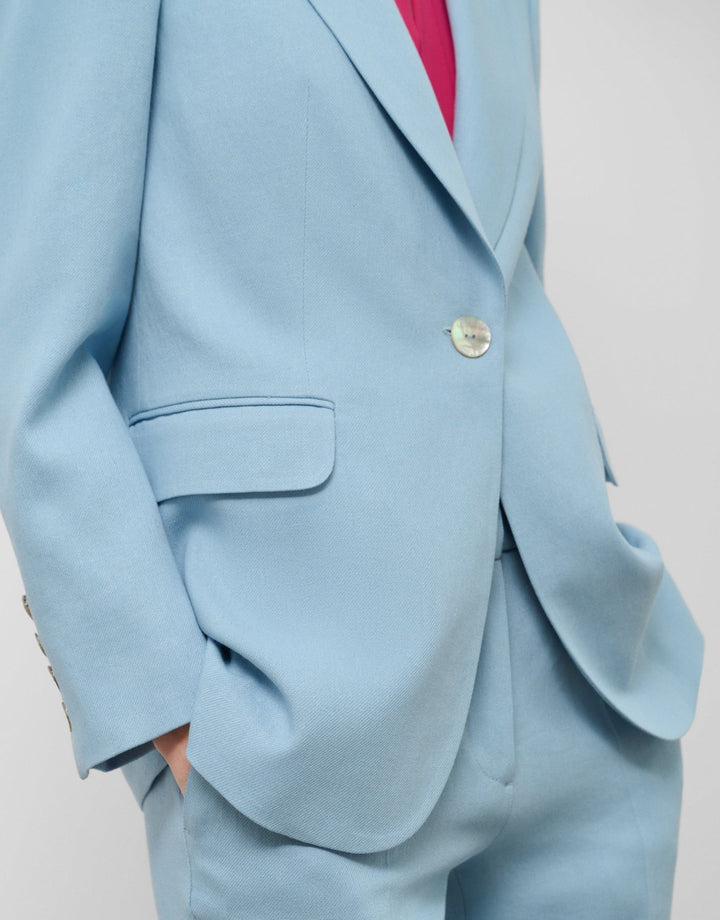 Jackets | Blazer de un botón lino azul claro by Spanish designer Roberto Verino