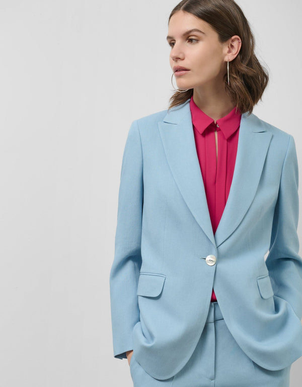 Jackets | Blazer de un botón lino azul claro by Spanish designer Roberto Verino