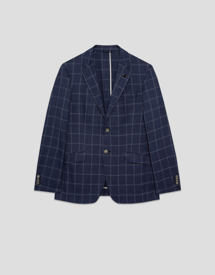 Jackets | Blue checked blazer by Spanish designer Roberto Verino