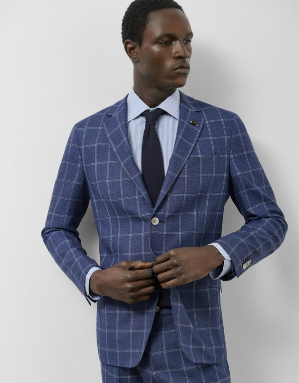 Jackets | Blue checked blazer by Spanish designer Roberto Verino