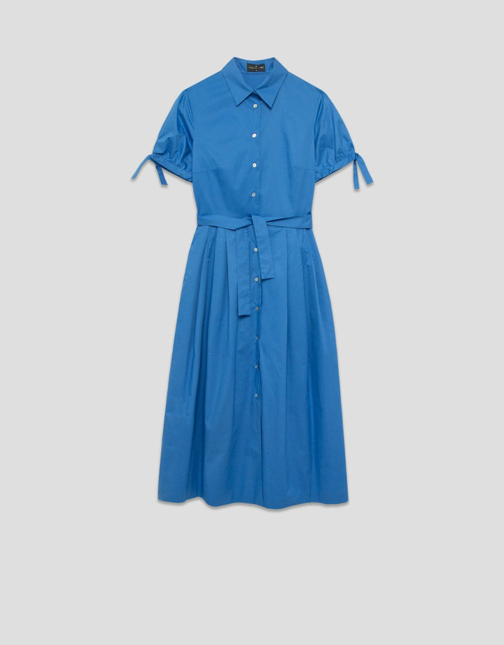 Dresses | Blue cotton shirtwaist dress with short sleeves by Spanish designer Roberto Verino