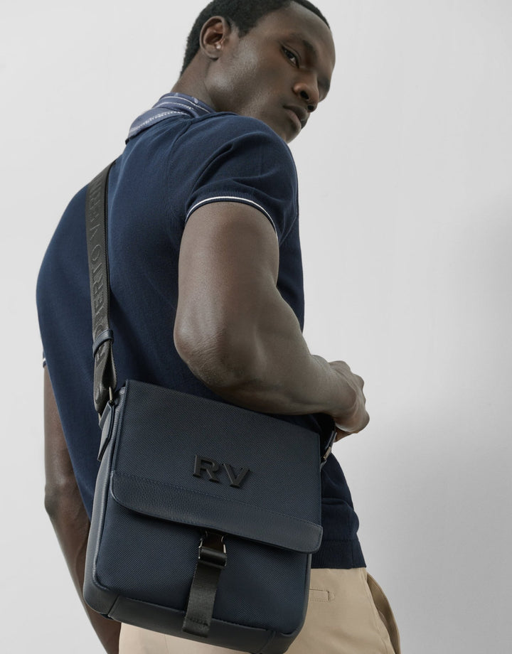 Handbags | Blue nylon tablet crossbody bag by Spanish designer Roberto Verino