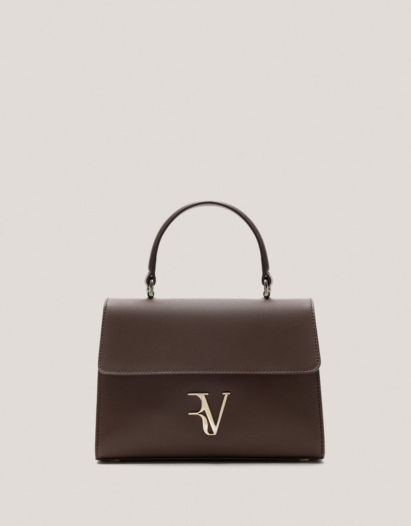 Handbags | Brown leather midi Mía handbag by Spanish designer Roberto Verino