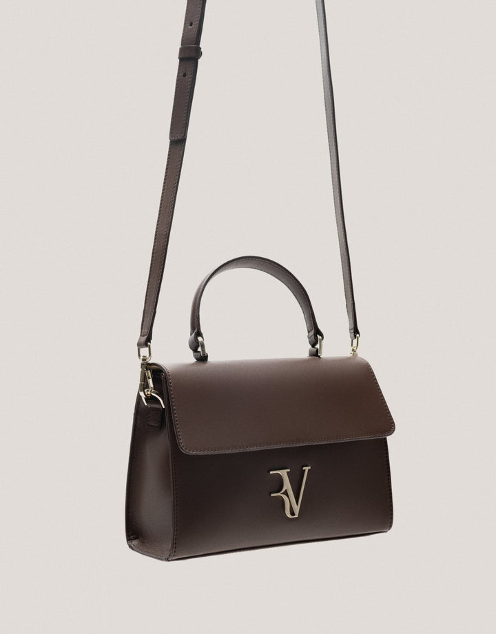Handbags | Brown leather midi Mía handbag by Spanish designer Roberto Verino