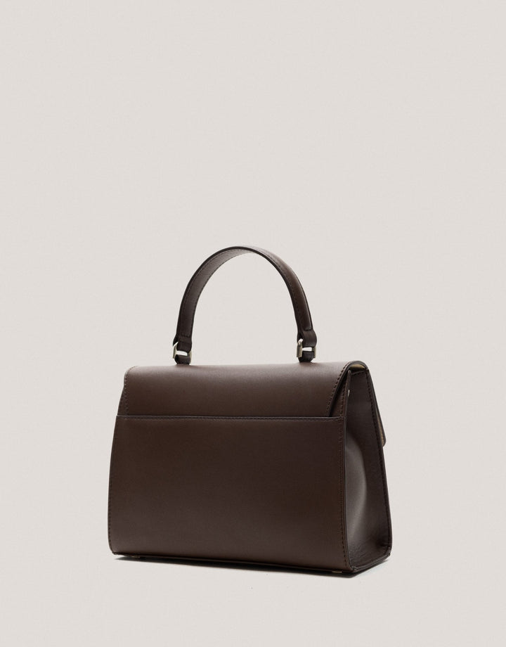 Handbags | Brown leather midi Mía handbag by Spanish designer Roberto Verino