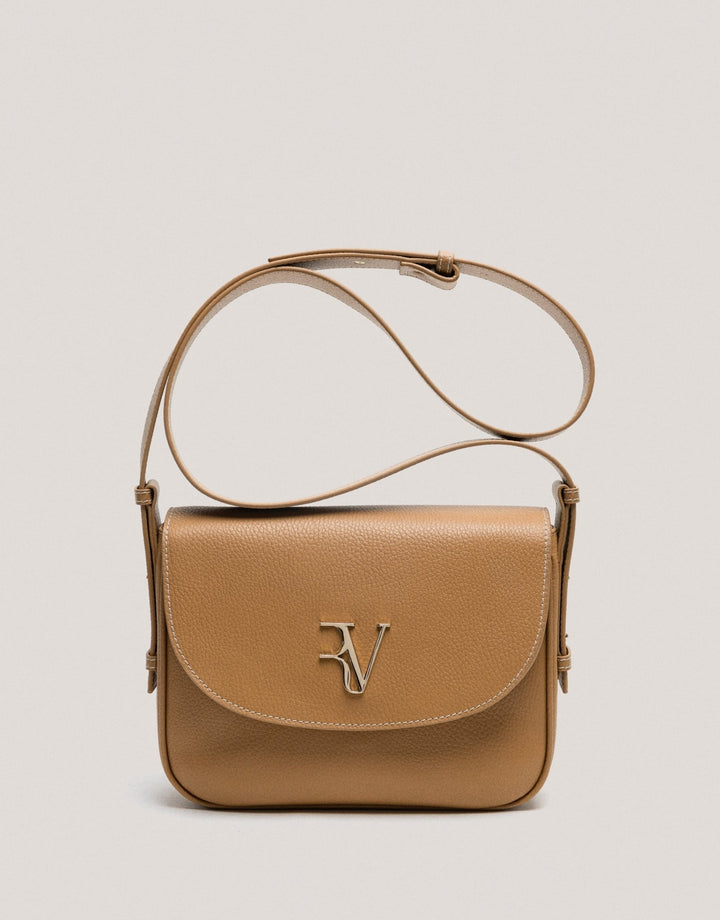 Handbags | Camel grained leather Cuca Maxi shoulder bag by Spanish designer Roberto Verino