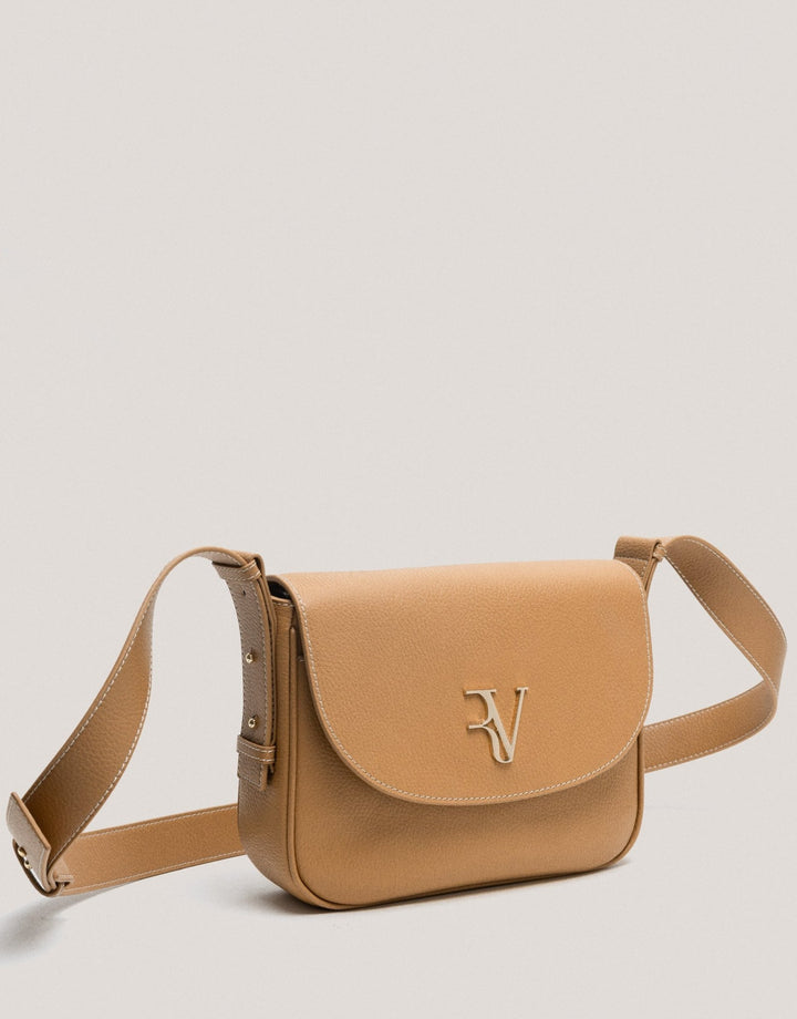 Handbags | Camel grained leather Cuca Maxi shoulder bag by Spanish designer Roberto Verino