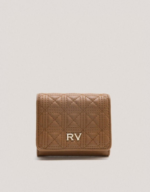 Wallets | Camel medium size Linda quilted leather wallet by Spanish designer Roberto Verino