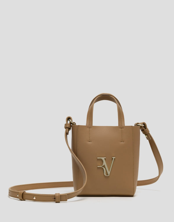 Handbags | Camel mini leather Bruna Tote bag by Spanish designer Roberto Verino