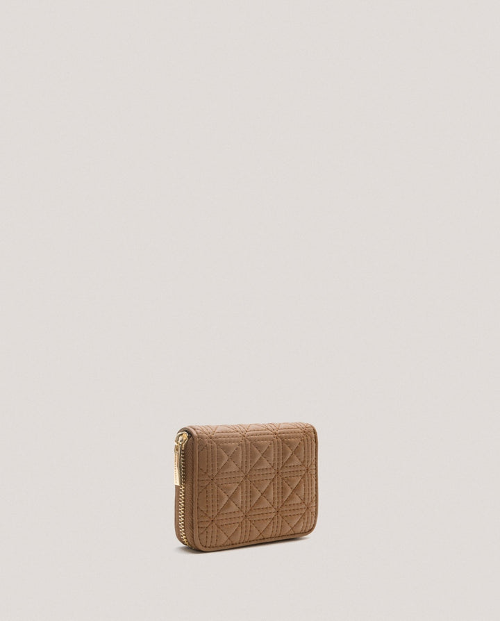 Wallets | Camel quilted leather Linda wallet and coin purse by Spanish designer Roberto Verino