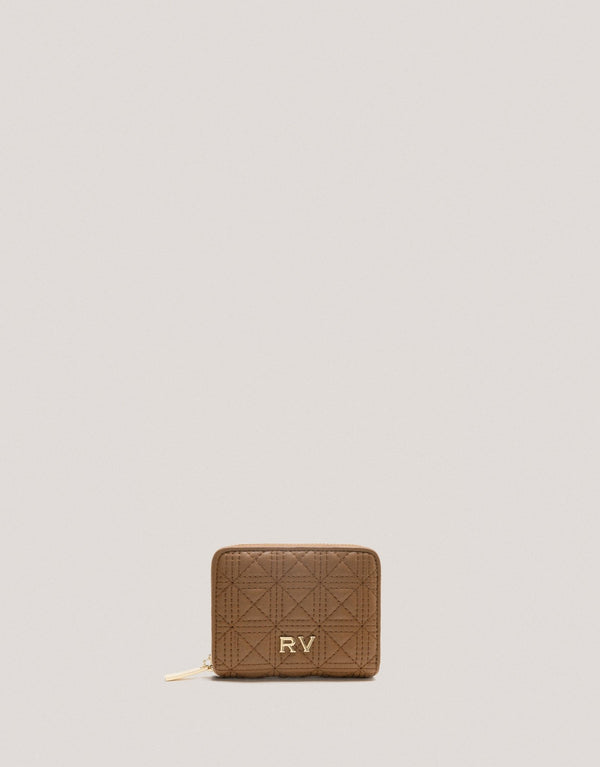 Wallets | Camel quilted leather Linda wallet and coin purse by Spanish designer Roberto Verino
