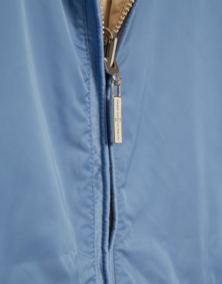 Outwear | Camel/blue reversible lightweight technical jacket by Spanish designer Roberto Verino