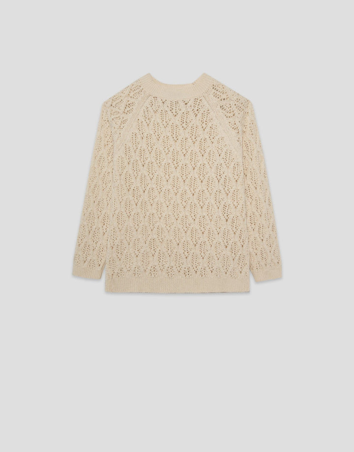 General | Cream knit sweater with long sleeves and a diamond design by Spanish designer Roberto Verino